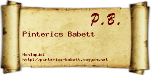 Pinterics Babett névjegykártya